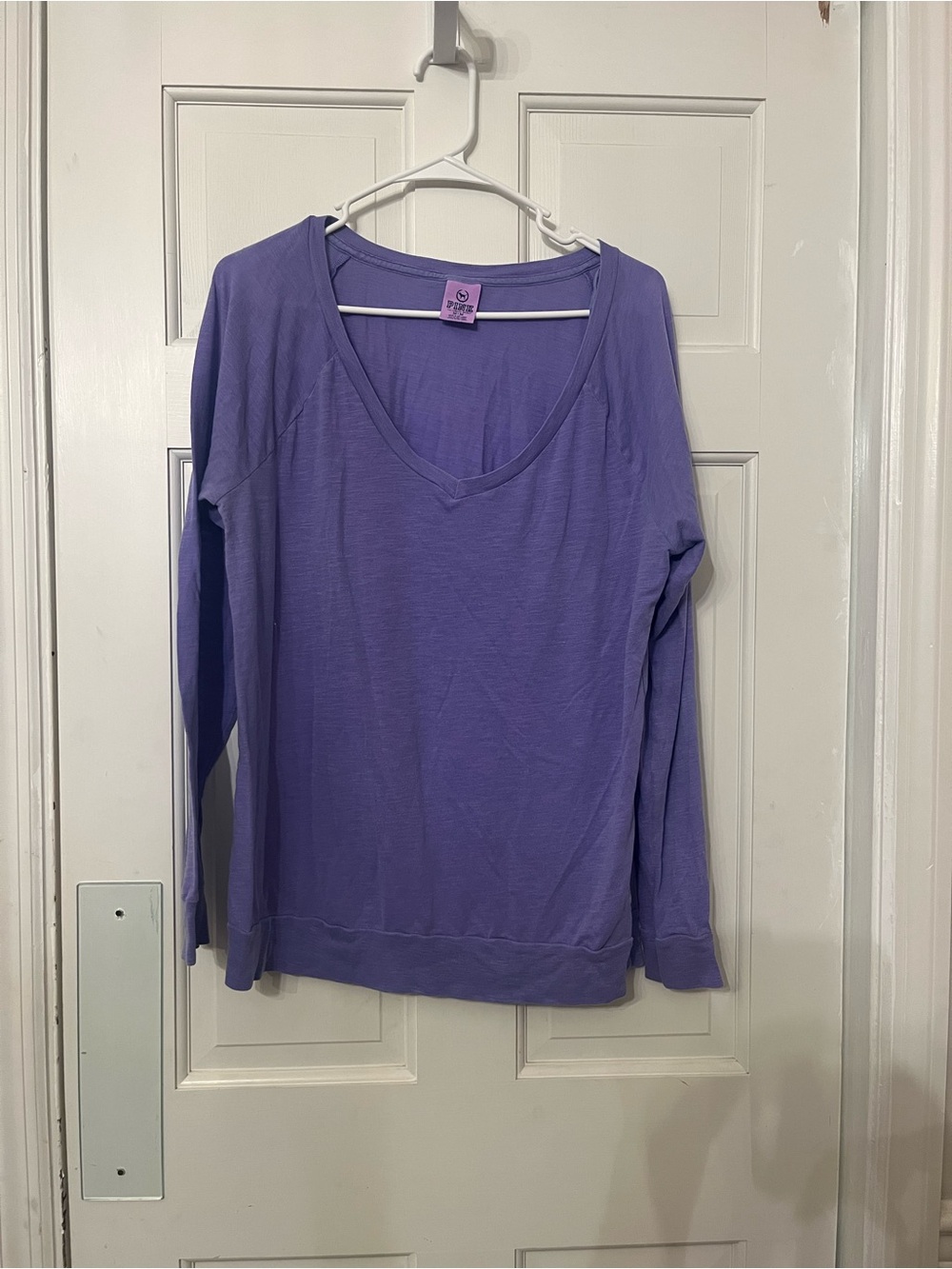 PINK Victoria's Secret Lavender V-Neck Long Sleeve Top